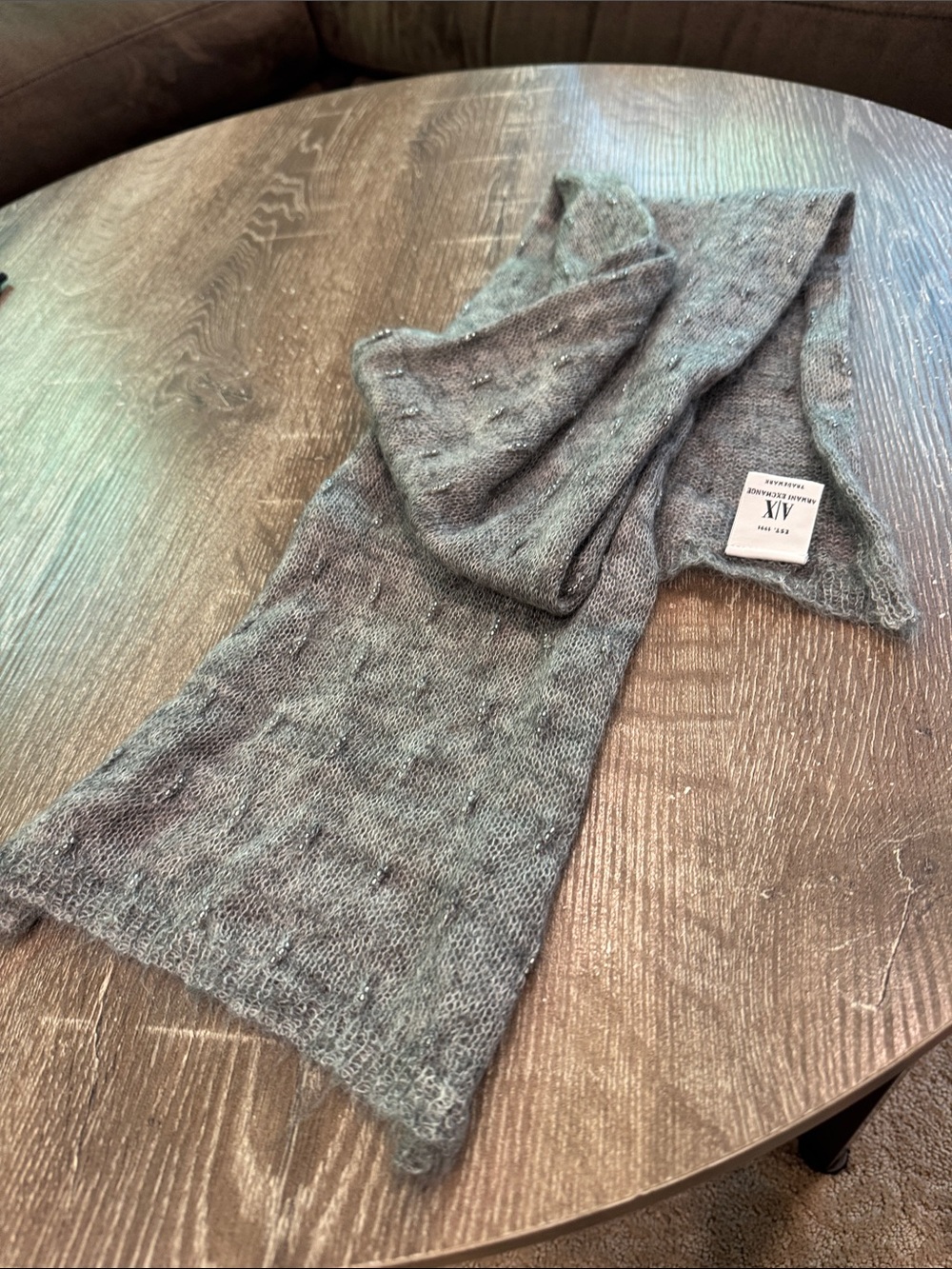 A.P.C. Men's Heathered Teal Knit Scarf